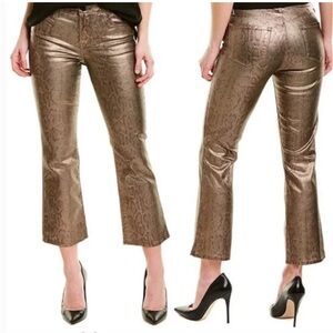 J Brand Snakeskin Coated Selena Zhora Mid Rise Cropped Bootcut Jeans Size 30 NWT
